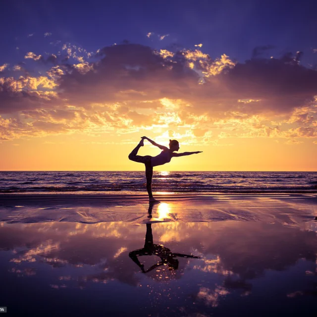 yoga on the beach at Mimizan
