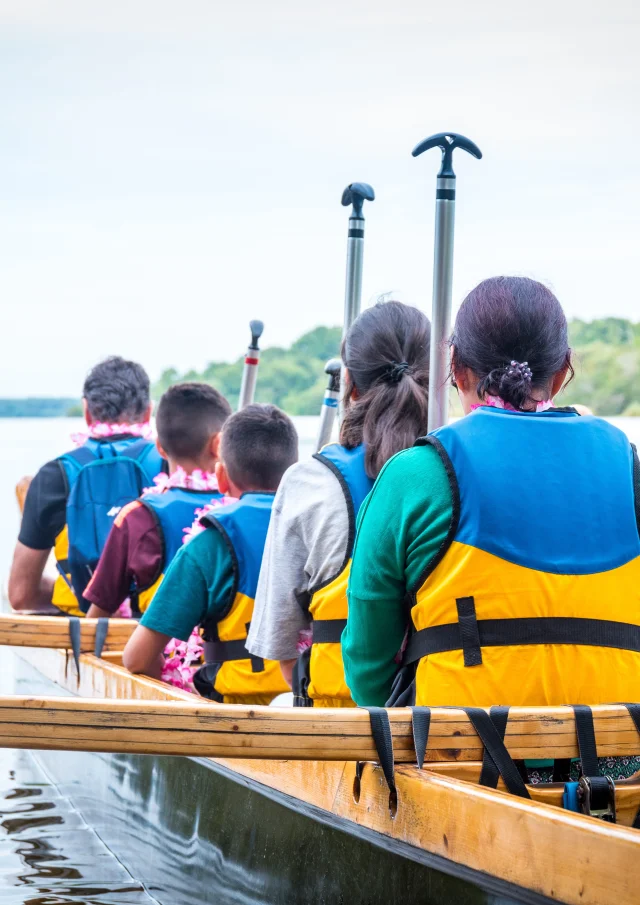 All Water Pirogue auf dem See von Mimizan Aureilhan