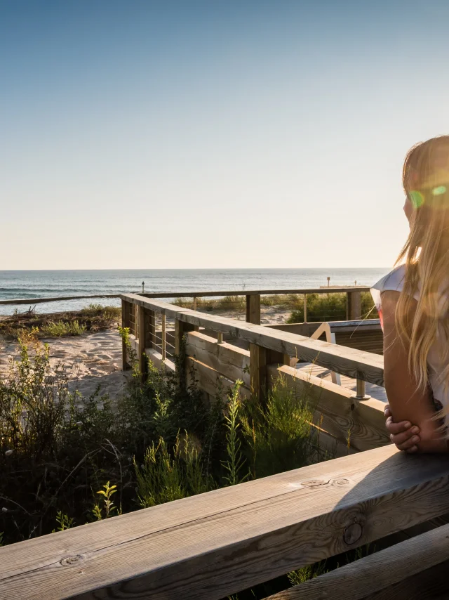 Mimizan Plage - Blick auf die Mündung des Stroms